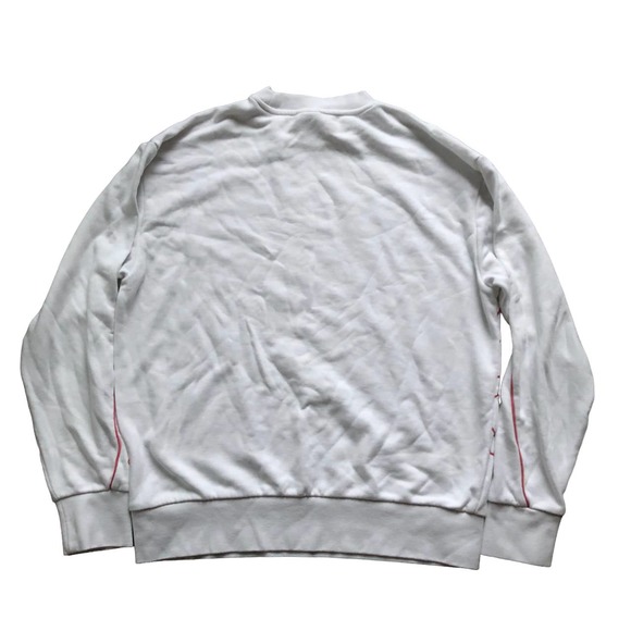 adidas Women's White Essentials Giant Logo Brand Love Pullover Sweatshirt - Picture 7 of 9